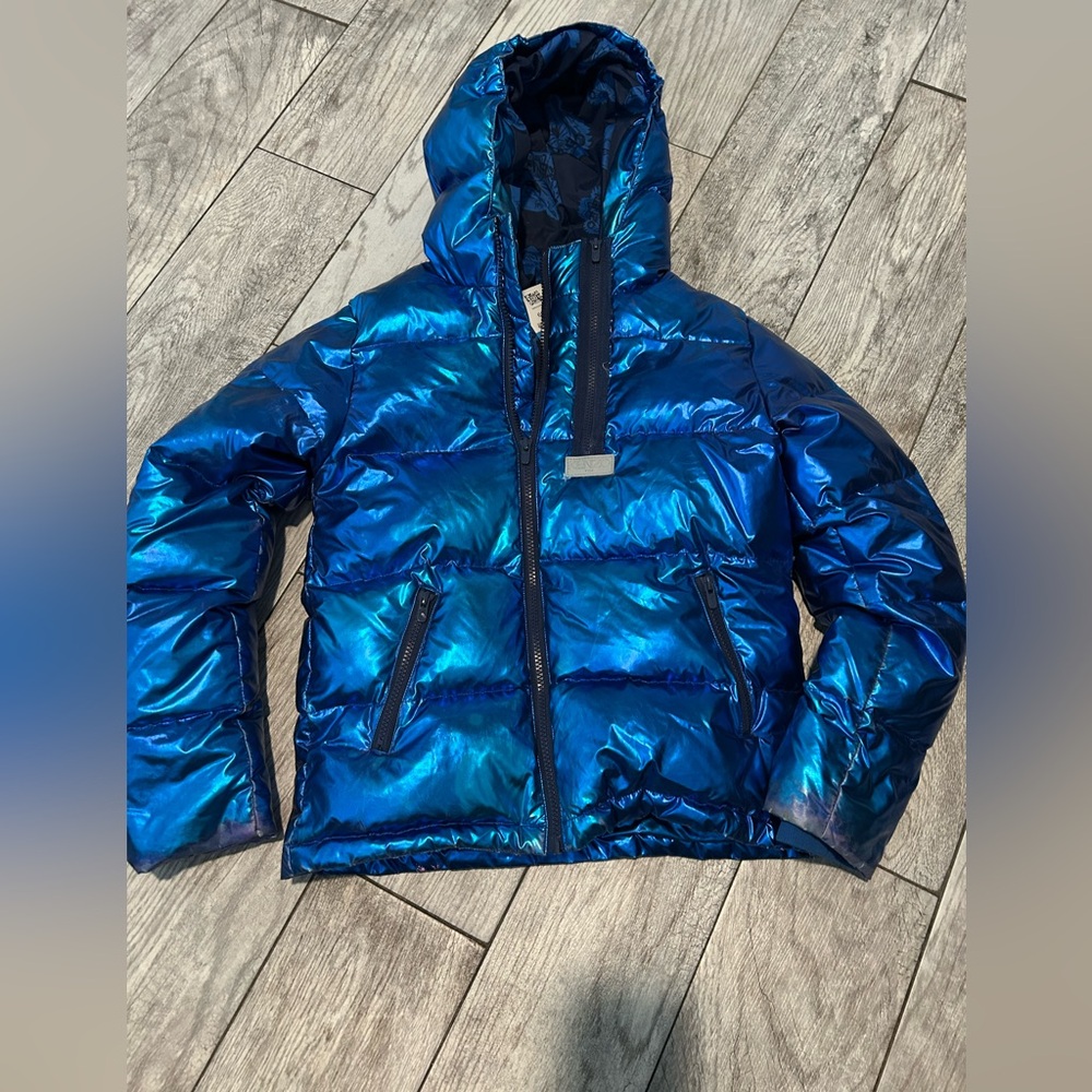 Kenzo Down Feather Metallic Blue Jacket